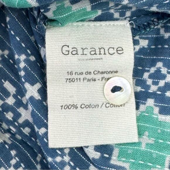 NWT Garance Paris Blue Cotton Blouse Women's M Button Front Boho Summer Top - Picture 3 of 4
